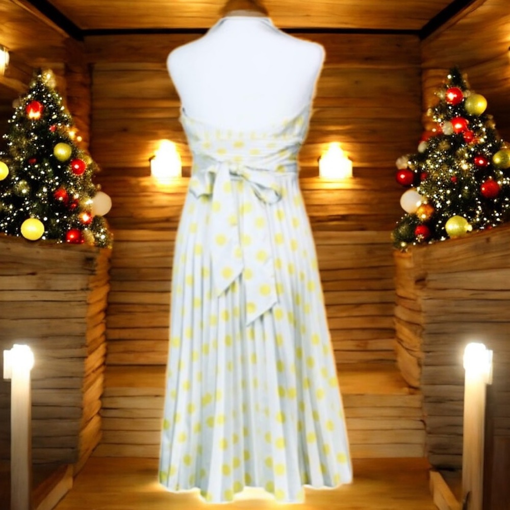 Betsey Johnson Yellow Polka Dot
Halter Pleated Midi Dress Size 2
Y2K Style - Picture 6 of 13